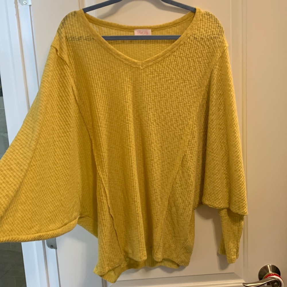 Pink Lily yellow long sleeve shirt